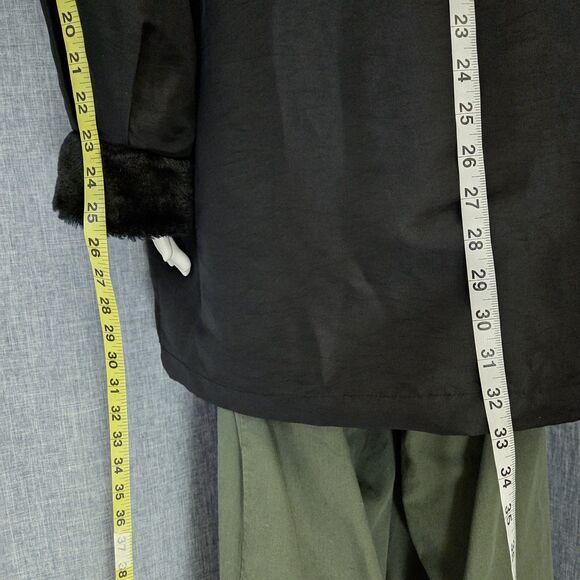 J. Percy Reversible Dress Coat Luxurious Faux Fur Women’s S Jet Black Overcoat - Picture 6 of 10